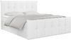 Boxspringbett, mit Fußteil, 2 Bettkästen - PREMIUM-11 - 120x200cm - Weiß Kunstleder - H4 Bild 3