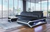 Mini Ecksofa Napoli aus Leder - Komfort & Stil - Büffelleder - Schwarz-Weiß - Rechts Bild 4