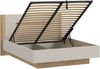 Forte EDWAL Bett Liegefläche 160 cm, modernes Bettgestell mit Stauraum unter dem Lattenrost, Holzwerkstoff, Kaschmir |Beige Holzdekor, 176,2 cm breit x 105,7 cm hoch x 206,6 cm tief Bild 5