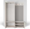 Garderoben-Set Ritmo version 1 – gefräste Kleiderschrank mit Polsterplatten, Schuhschrank, für Flur und Eingangsbereich (cashmere, Trinity 06), 185 x 40 x 140 cm Bild 4