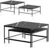 Couchtisch-Set Ramio Schwarzer Marmor 80 x 80 cm 2 Teile Vicco Bild 5