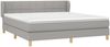 Doppelbett, Polsterbett mit Matratze Stoff Hellgrau 160x200 cm Bild 3