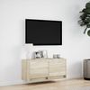 TV-Wandschrank, Fernsehschrank mit LED-Beleuchtung Sonoma-Eiche 80 x 31 x 38 cm Bild 4