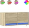 TV-Wandschrank, Fernsehschrank mit LED-Beleuchtung Sonoma-Eiche 80 x 31 x 38 cm Bild 2