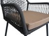 2er-Set Gartenstuhl HWC-O12, Outdoor Sitzpolster Aluminium Seilgeflecht Rope ~ anthrazit, Bezug taupe Bild 5