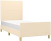 vidaXL Polsterbett mit hohem Kopfteil Stoff Creme 100x200 cm Bild 3