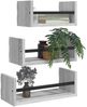 vidaXL 3-tlg. Wandregal-Set mit Stangen Grau Sonoma Holzwerkstoff 835447 Bild 3