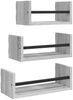 vidaXL 3-tlg. Wandregal-Set mit Stangen Grau Sonoma Holzwerkstoff 835447 Bild 2