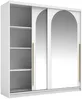 Vente-unique - ALVARENO Wardrobe and walk-in wardrobe Holz, Platte Weiß - B 60 cm x H 215 cm x L 200 cm Bild 4