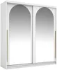 Vente-unique - ALVARENO Wardrobe and walk-in wardrobe Holz, Platte Weiß - B 60 cm x H 215 cm x L 200 cm Bild 2