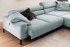 KAWOLA Sofa DELIA Ecksofa Cord hellblau mit motorischem Sitzvorzug Recamiere rechts 74 x 219 x 276 cm Bild 2