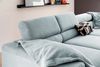 KAWOLA Sofa DELIA Ecksofa Cord hellblau mit motorischem Sitzvorzug Recamiere rechts 74 x 219 x 276 cm Bild 4