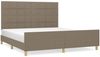 vidaXL Polsterbett mit Kopfteil Stoff Taupe 160x200 cm Bild 2