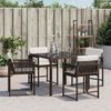vidaXL Gartenstühle mit Kissen 4 Stk. Braun Poly Rattan 365020 Bild 3