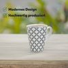 matches21 HOME & HOBBY Tasse Kaffeetassen 4er Set Retro Muster geflochten gestreift, 4-tlg, Keramik, Tee Kaffee-Becher, modern, schwarz weiss, 250 ml Bild 3