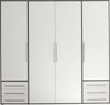 Stella Trading Schlafzimmerschrank, Holzwerkstoff, Weiß-Graphitfarben, Breite 206 cm Bild 3