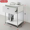 Floordirekt Beistelltisch Concept Epure MK-139, B50 × T40 × H65 cm, verschließbare Schublade (modular, kratzfeste Pulverbeschichtung), Beistellregal mit verchromtem Metallgestell, höhenverstellbare Füße Bild 2
