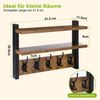 QUBEBU Wandgarderobe Wandgarderobe mit 2 Ablage, Wandregal mit 10 Haken Hängeregal bis 10kg (Kleiderhaken Wand - Wandgarderobe für Flure, Garderoben, Schlafzimmer, 1 St, Garderobenhaken, 41.5 x 11.5 x 28.5 cm (L x B x H), Garderobenleiste für Jacken, M... Bild 2
