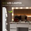 Juskys Schminktisch Lilia mit LED-Beleuchtung & Hocker Tonia, 7 Schubladen, stufenlos dimmbar, 3 Farbtemperaturen, Stauraum, elegantes Design – Weiß Bild 3