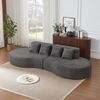 Sofa 2-teilig modular in Grau, Chenille-Bezug, rahmenloses Schaumstoffsofa mit geschwungener Form,65x310x110 cm Bild 2