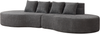 Sofa 2-teilig modular in Grau, Chenille-Bezug, rahmenloses Schaumstoffsofa mit geschwungener Form,65x310x110 cm Bild 5