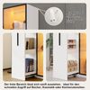 Vitrine mit ausziehbarem Bücherregal, LED & Glastür, 70x40x160 cm, Weiß Bild 5
