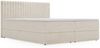 GRAINGOLD Marbella Doppelbett 200x200,Boxspringbett mit Kopfteil und Bettkästen, Velour-Stoff, Beige Bild 2