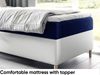 MEBLINI Kinderbett mit Bettkasten MAYA 1 80x200 Links – H3/Blau Samt Gepolstert Einzelbett mit Matratze - Polsterbett mit Stauraum - Bett mit Kopfteil – Stauraumbett Bild 4