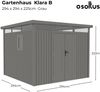 osoltus Metall Gerätehaus Luma D 294 x 294 x 222 cm Graualuminium Fenster Bild 3