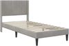 vidaXL Bettrahmen mit Kopfteil Hellgrau 90 x 200 cm Samt 42027479 Bild 3