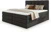 Boxspringbett Best XL mit 2 Bettkästen und Topper, mit Taschenfederkern- und Bonellfederkernmatratze, Doppelbett, Polsterbett aus Webstoff mit Stauraum (Schwarz (Inari 100), 180x200 cm) Bild 2
