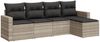 vidaXL 5-tlg. Garten-Sofagarnitur mit Kissen Hellgrau Poly Rattan 3251229 Bild 2