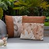 Garten Kissen - Blätter - Polyester - wasserabweisend - L: 44cm - Außen - beige, rosa, braun Bild 3