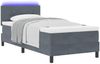 vidaXL LED Boxspringbett mit Matratze Dunkelgrau 80 x 200 cm Samt 3342615 Bild 3