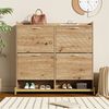 Refined Living Schuhschrank Schuhregal in Holzoptik, mit 4-türiger Schuhschrank, Flurschrank (108,5 cm (L) × 24 cm (B) × 100 cm (H), Schuhschrank schmal Flur, Flurschrank platzsparend, Schuhaufbewahrung modern, Schuhkommode, Schuhaufbewahrung, Aufbewah... Bild 2
