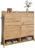 Refined Living Schuhschrank Schuhregal in Holzoptik, mit 4-türiger Schuhschrank, Flurschrank (108,5 cm (L) × 24 cm (B) × 100 cm (H), Schuhschrank schmal Flur, Flurschrank platzsparend, Schuhaufbewahrung modern, Schuhkommode, Schuhaufbewahrung, Aufbewah... Bild 5