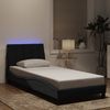 Einzelbettgestell Design für Erwachsene mit LED ohne Matratze Schwarz 80x200 cm Samt d3577e Bild 2
