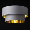 lux. pro 'Lopar' Hängeleuchte, E27, Metall / Stoff, Grau, Ø 40 cm Bild 3