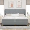 vidaXL Boxspringbett mit Matratze Hellgrau 200 x 200 cm Stoff 3340837 Bild 3