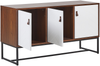 Sideboard dunkler Holzfarbton / weiß 3 Schränke NUEVA Bild 5