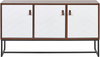 Sideboard dunkler Holzfarbton / weiß 3 Schränke NUEVA Bild 4