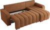 Universelles Ecksofa in Streifen genäht mit Schlaffunktion und Bettkasten, modern Stil - KIRASSO - Orange Stoff Bild 5