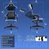 Gaming Stuhl mit beheizter Massage und Fußstütze, blau Bild 3