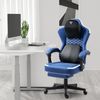 Gaming Stuhl mit beheizter Massage und Fußstütze, blau Bild 2