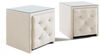 Nachttisch Nachtkonsole 2er Set SEVRA 50x50cm in Stoff Elisa Velvet Cremeweiß Bild 2