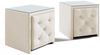 Nachttisch Nachtkonsole 2er Set SEVRA 50x50cm in Stoff Elisa Velvet Cremeweiß Bild 3