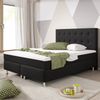 Inter 'Köln Plus' Boxspringbett mit integriertem Topper, Webstoff schwarz, 140x200 cm Bild 2