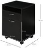HOMCOM Rollcontainer Aktenschrank, Bürocontainer mit Schublade, (Büroschrank, 1 St, Aufbewahrung Container), für Büro, Arbeitszimmer, Schwarz, 40 x 35 x 60 cm Bild 2