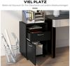 HOMCOM Rollcontainer Aktenschrank, Bürocontainer mit Schublade, (Büroschrank, 1 St, Aufbewahrung Container), für Büro, Arbeitszimmer, Schwarz, 40 x 35 x 60 cm Bild 3