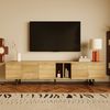 TV-Schrank 191x38x46,5 cm in Natur, mit geschwungenen Türen und offenem Stauraum Bild 2